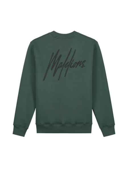 Malelions Malelions Striped Signature Sweater - Dark Green