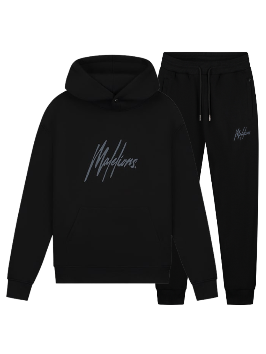 Malelions Malelions Striped Signature Combi-set- Black/ Blue slate