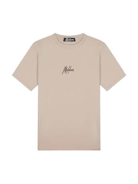 Malelions Malelions Striped Signature T-Shirt - Beige