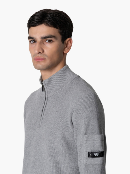 Quotrell Quotrell D'azur Knitted Halfzip - Grey Melee