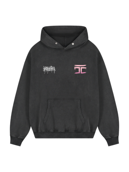 JorCustom Women Graffiti Oversized Hoodie - Acid Grey JorCustom JorCustom Women Graffiti Oversized Hoodie - Acid Grey