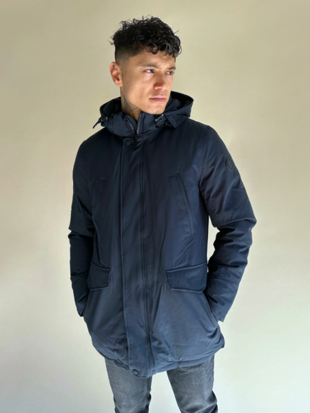 Airforce Airforce Slimfit Herringbone Parka - Dark Navy Airforce Slimfit Herringbone Parka - Dark Navy