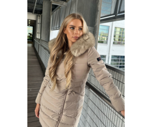 ジャケット PEUTEREY SERIOLA ML 04 FUR808 Jackets Peuterey Women Seriola ML 04 Fur Jacket - Sesamo - Eddy's