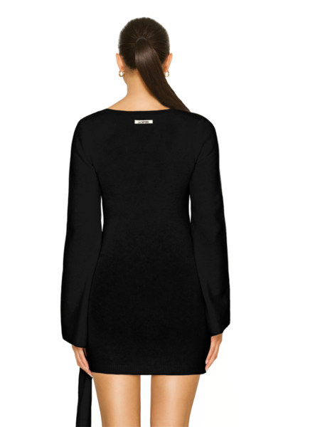 La Sisters Knitted Mini Scarf Dress - Black La Sisters La Sisters Knitted Mini Scarf Dress - Black