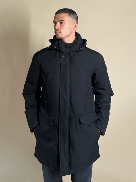 Airforce Airforce Slimfit Herringbone Parka - True Black Airforce Slimfit Herringbone Parka - True Black