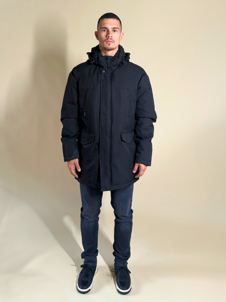 Airforce Slimfit Herringbone Parka - True Black Airforce Airforce Slimfit Herringbone Parka - True Black