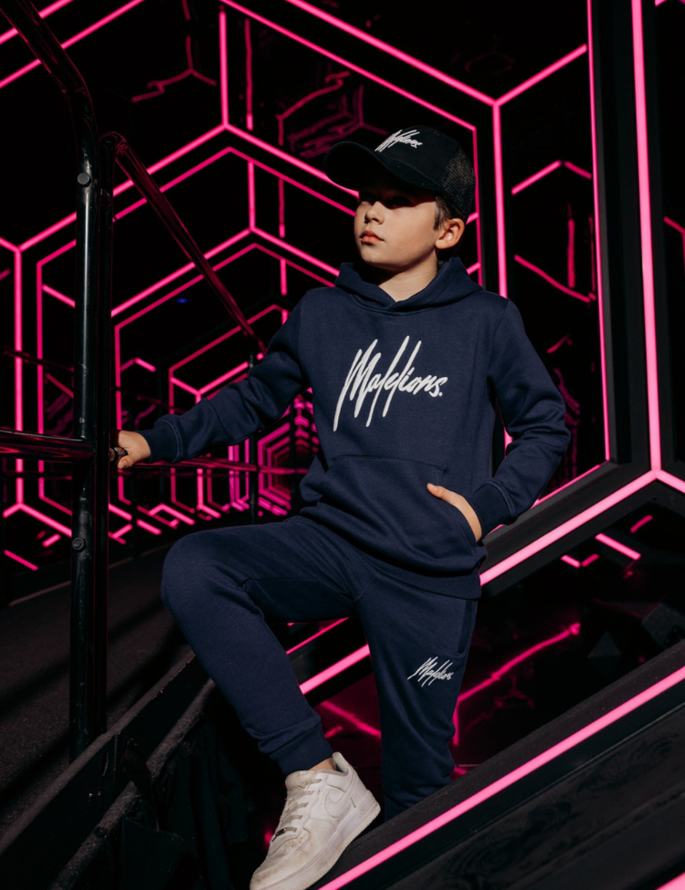 Malelions Malelions Kids Essentials Tracksuit Navy/ White