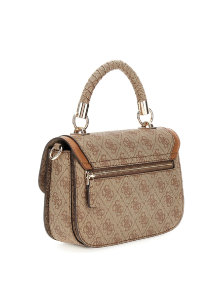 Guess Guess Orlina Logo Top Handle Flap - Latte Logo/Brown