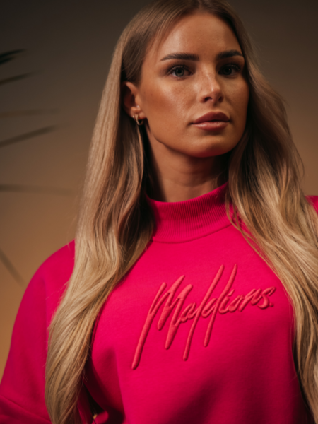 Malelions Women Essentials Brand Sweater - Hot Pink Malelions Malelions Women Essentials Brand Sweater - Hot Pink