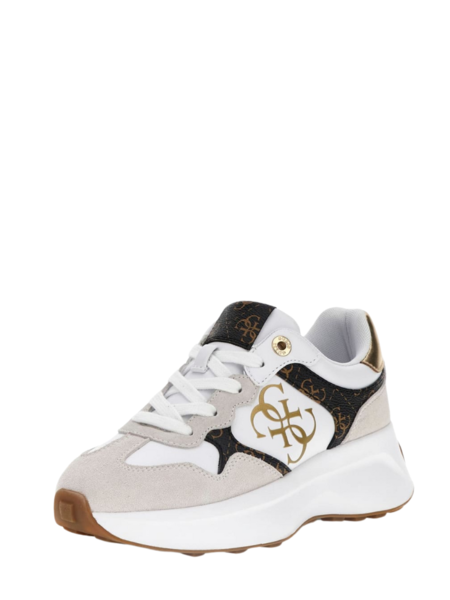 Guess Luckei Sneaker - White/Brown Guess Guess Luckei Sneaker - White/Brown