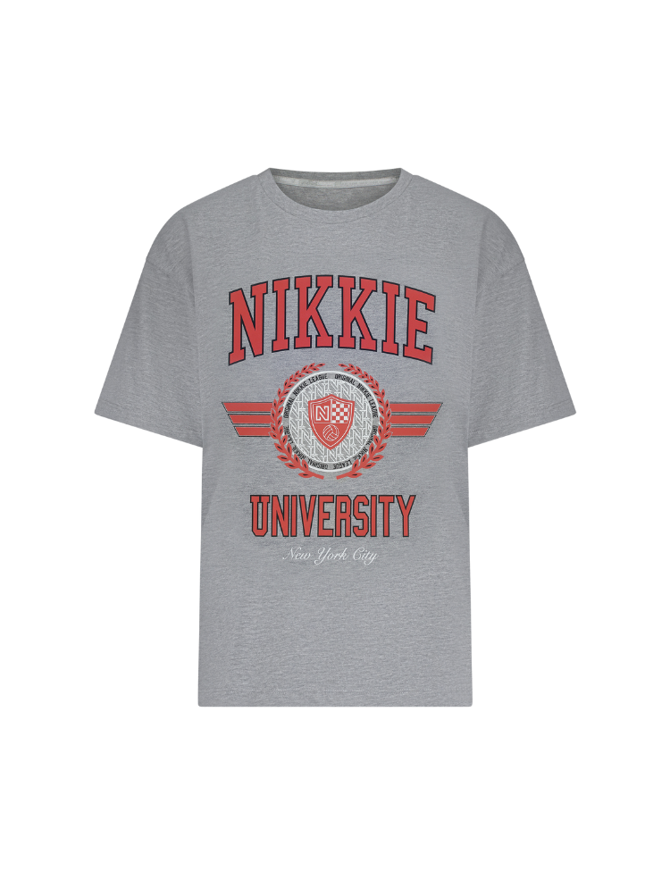 Nikkie University T-shirt Grey Melange
