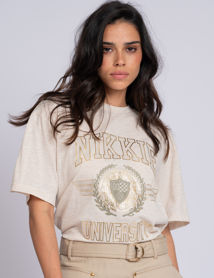 Tekst Nikkie Nikkie Trui Zwart Nikkie University Gold Sweater