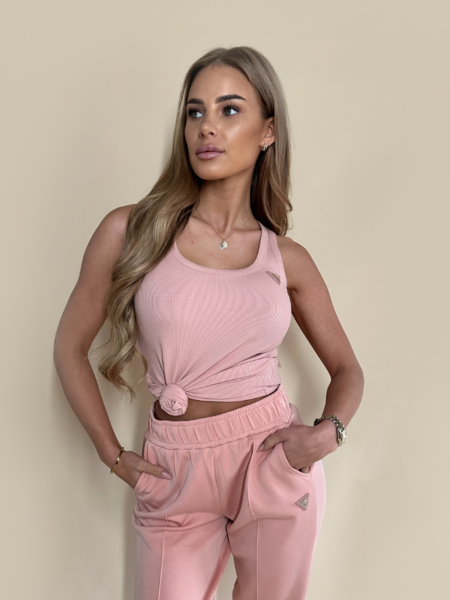 Guess Colette Rib Tank Top - Rose Bliss Guess Guess Colette Rib Tank Top - Rose Bliss