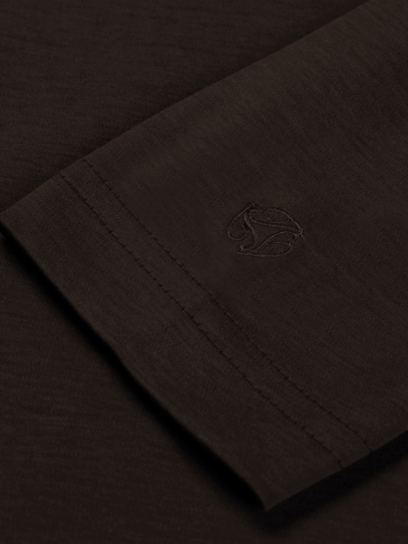 TriaD'oro Polo Zip Long Sleeve - Brown TriaD'oro TriaD'oro Polo Zip Long Sleeve - Brown