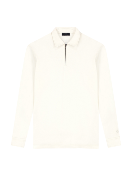 TriaD'oro Polo Zip Long Sleeve - Off White TriaD'oro TriaD'oro Polo Zip Long Sleeve - Off White