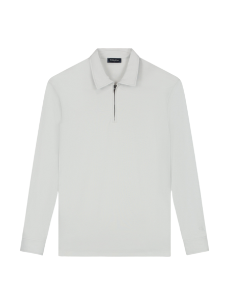 TriaD'oro Polo Zip Long Sleeve - Light Grey TriaD'oro TriaD'oro Polo Zip Long Sleeve - Light Grey