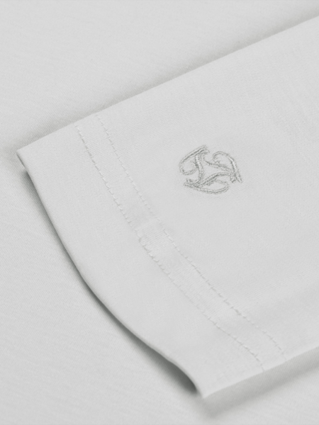 TriaD'oro Polo Zip Long Sleeve - Light Grey TriaD'oro TriaD'oro Polo Zip Long Sleeve - Light Grey