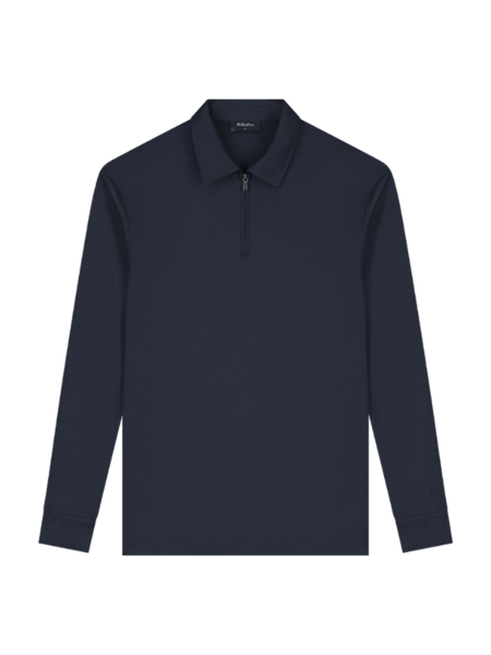 TriaD'oro Polo Zip Long Sleeve - Navy TriaD'oro TriaD'oro Polo Zip Long Sleeve - Navy