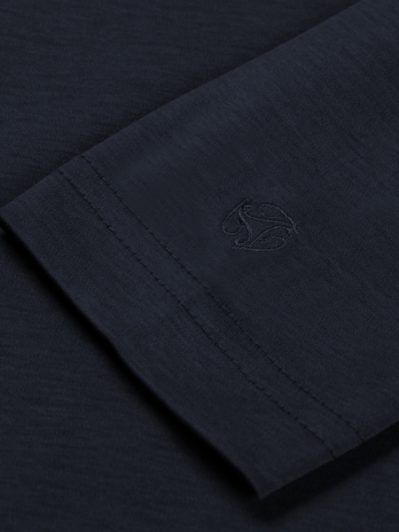 TriaD'oro Polo Zip Long Sleeve - Navy TriaD'oro TriaD'oro Polo Zip Long Sleeve - Navy