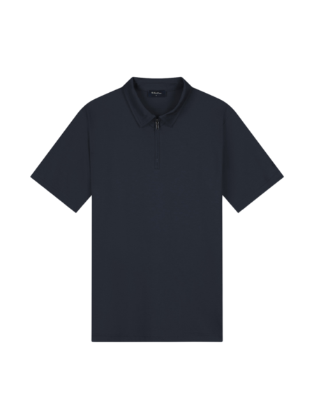 TriaD'oro Polo Zip Short Sleeve - Navy TriaD'oro TriaD'oro Polo Zip Short Sleeve - Navy