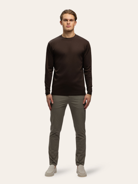 TriaD'oro Long Sleeve T-Shirt - Brown TriaD'oro TriaD'oro Long Sleeve T-Shirt - Brown