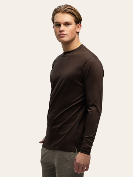 TriaD'oro Long Sleeve T-Shirt - Brown TriaD'oro TriaD'oro Long Sleeve T-Shirt - Brown