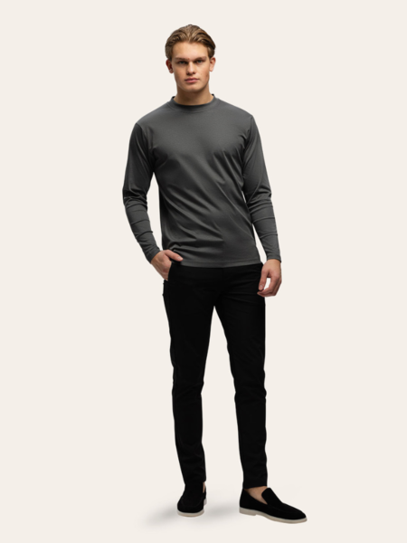 TriaD'oro Long Sleeve T-Shirt - Dark Grey TriaD'oro TriaD'oro Long Sleeve T-Shirt - Dark Grey