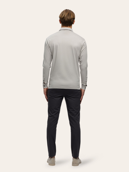 TriaD'oro Polo Zip Long Sleeve - Light Grey TriaD'oro TriaD'oro Polo Zip Long Sleeve - Light Grey