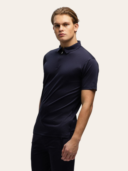TriaD'oro Polo Zip Short Sleeve - Navy TriaD'oro TriaD'oro Polo Zip Short Sleeve - Navy