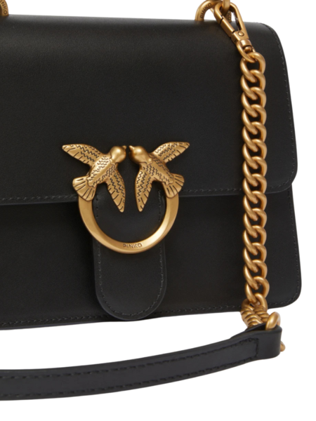 Pinko Love One Top Handle Mini Light Bag - Black/Antique Gold Pinko Pinko Love One Top Handle Mini Light Bag - Black/Antique Gold