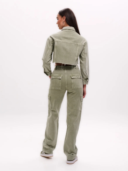 Malelions Women Straight Leg Cargo Pants - Army Green Malelions Malelions Women Straight Leg Cargo Pants - Army Green