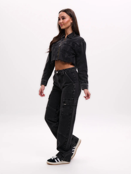 Malelions Women Cropped Cargo Jacket - Black Malelions Malelions Women Cropped Cargo Jacket - Black