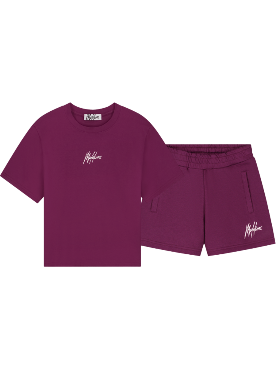 Malelions Women Kylie Shorts Combi-set – Aubergine Malelions Malelions Women Kylie Shorts Combi-set – Aubergine