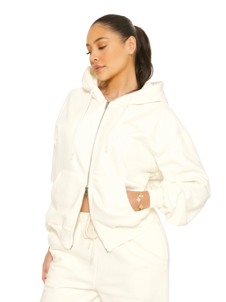 La Sisters Essential Double Zipper Hoodie - Cream La Sisters La Sisters Essential Double Zipper Hoodie - Cream