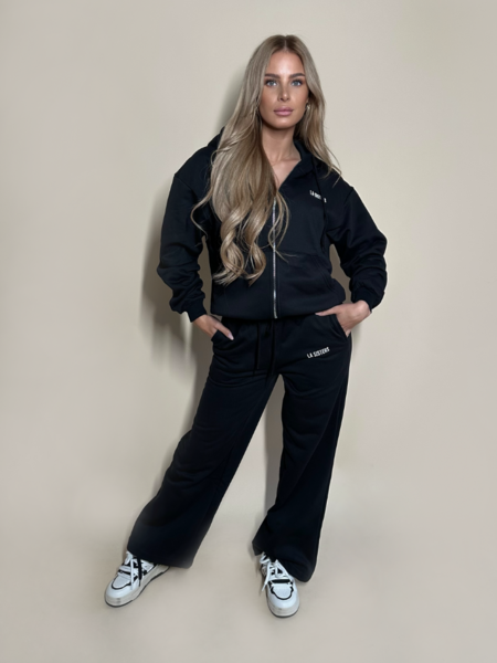 La Sisters Essential Double Zipper Hoodie - Black La Sisters La Sisters Essential Double Zipper Hoodie - Black