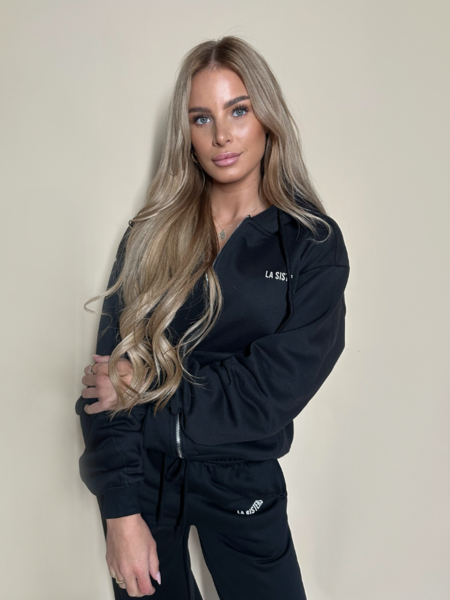 La Sisters Essential Double Zipper Hoodie - Black La Sisters La Sisters Essential Double Zipper Hoodie - Black