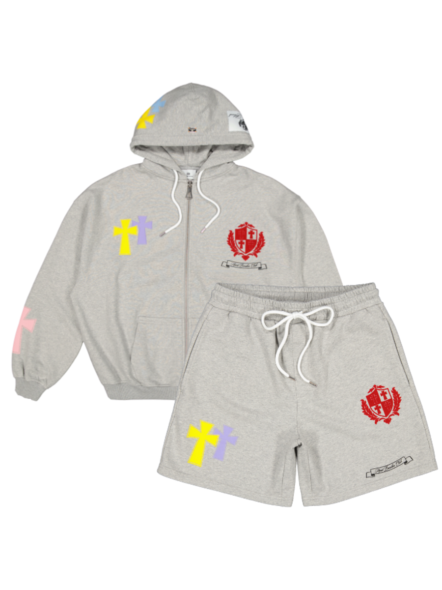 Fearless Blood Fearless Blood Cross Short Combi-set - Grey Melee Vintage