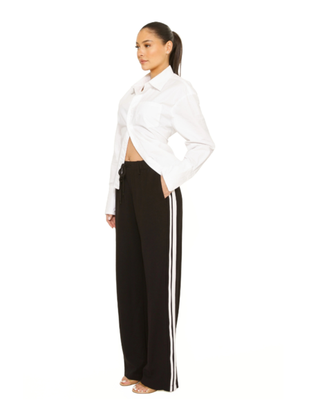 La Sisters La Sisters Sporty Striped Pantalon - Black La Sisters Sporty Striped Pantalon - Black
