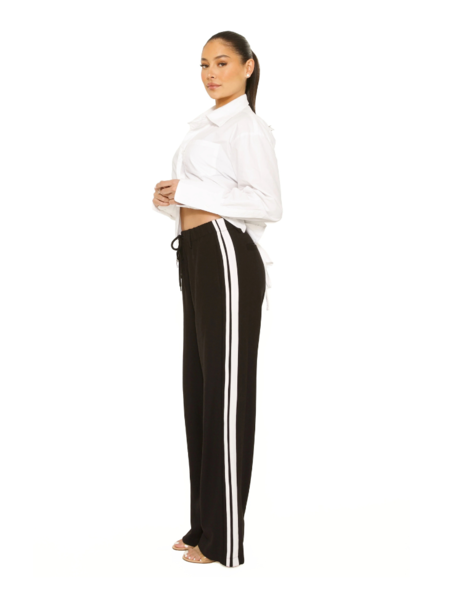 La Sisters Sporty Striped Pantalon - Black La Sisters La Sisters Sporty Striped Pantalon - Black