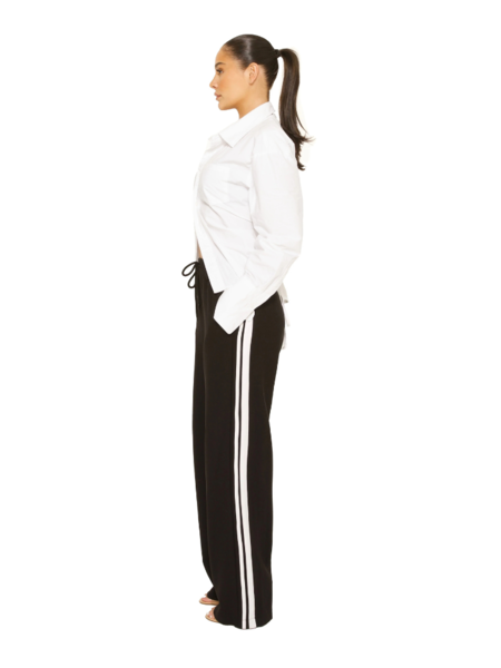 La Sisters Sporty Striped Pantalon - Black La Sisters La Sisters Sporty Striped Pantalon - Black