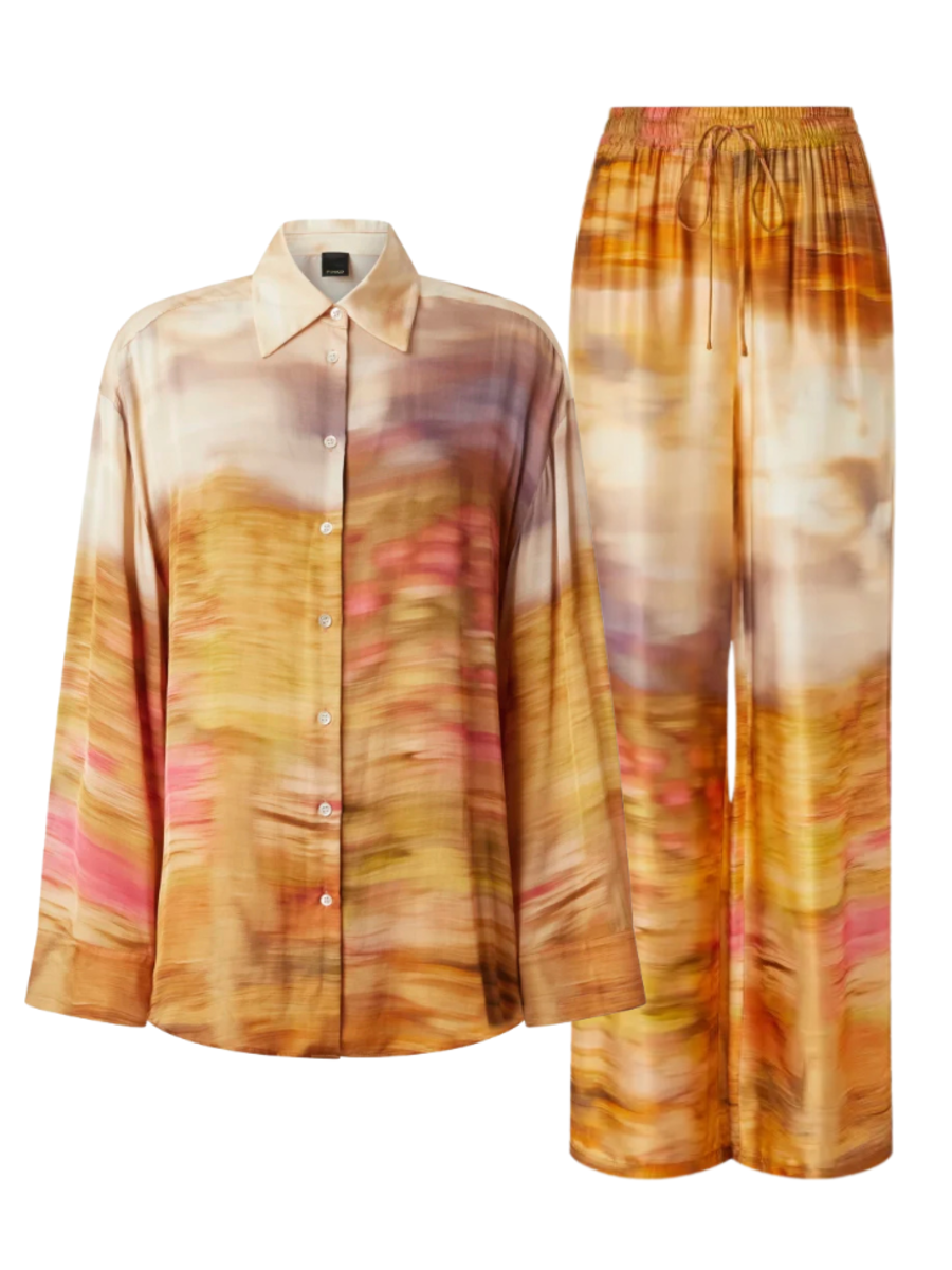 Pinko Camicia Combi-set - Multi Color Beige Print Pinko Pinko Camicia Combi-set - Multi Color Beige Print