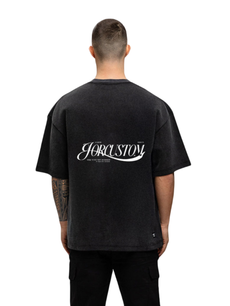 JorCustom Script Loose Fit T-Shirt - Acid Grey JorCustom JorCustom Script Loose Fit T-Shirt - Acid Grey