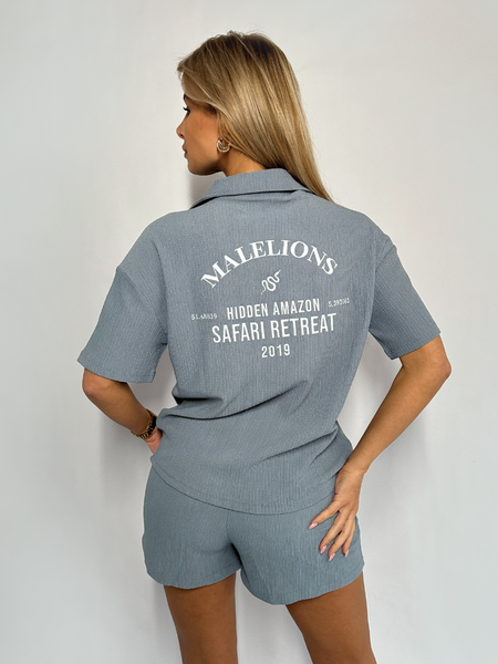Malelions Women Seersucker Shirt - Dark Grey Malelions Malelions Women Seersucker Shirt - Dark Grey