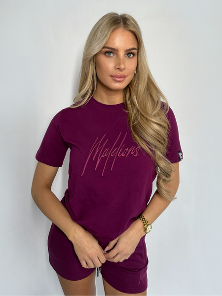 Malelions Women Essentials T-Shirt - Aubergine Malelions Malelions Women Essentials T-Shirt - Aubergine