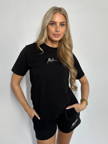Malelions Women Kiki T-Shirt - Black/Matcha Malelions Malelions Women Kiki T-Shirt - Black/Matcha