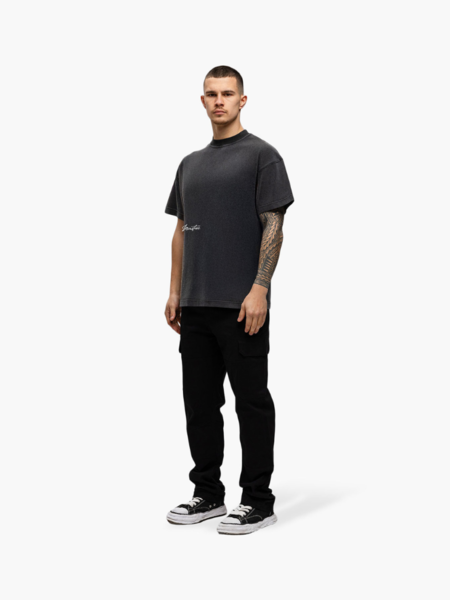 JorCustom Outline Loose Fit T-Shirt - Acid Grey JorCustom JorCustom Outline Loose Fit T-Shirt - Acid Grey