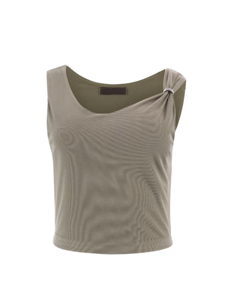 Guess Aimee SS Jewel Drap Top - Mossy Green Guess Guess Aimee SS Jewel Drap Top - Mossy Green