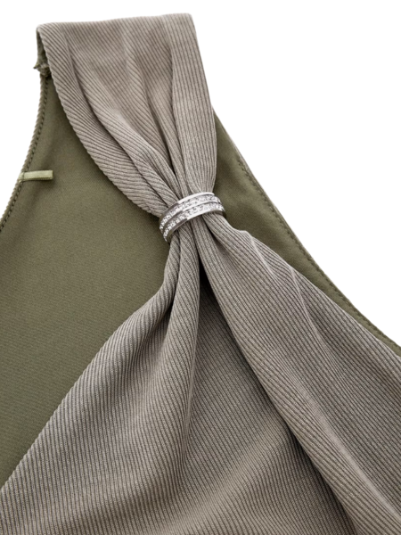 Guess Aimee SS Jewel Drap Top - Mossy Green Guess Guess Aimee SS Jewel Drap Top - Mossy Green