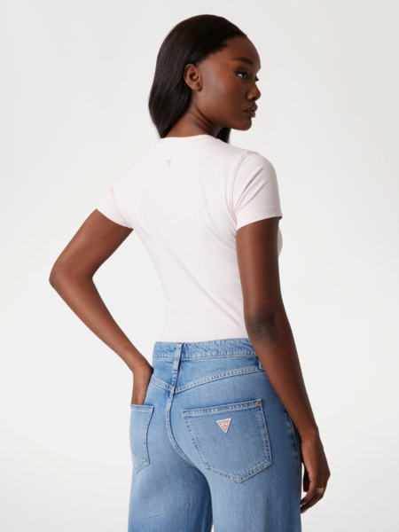 Guess CN SS Leaf Triangle T-Shirt - Low Key Pink Guess Guess CN SS Leaf Triangle T-Shirt - Low Key Pink