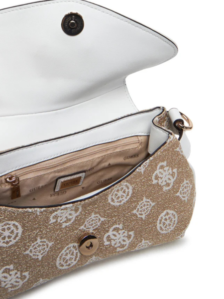 Guess Beyza Flap Shoulder Bag - White Logo Guess Guess Beyza Flap Shoulder Bag - White Logo